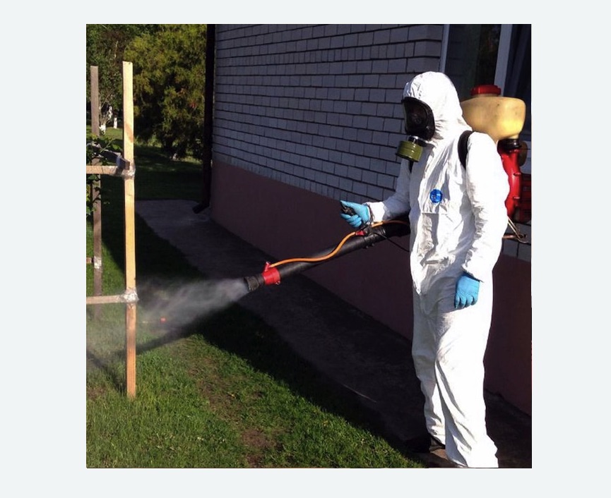 травля клещей на участке в Костерево